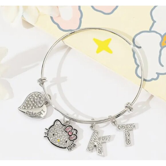 Hello Kitty Charm Bracelet Cute Zinc Alloy Pendant Beads, Fun DIY Gift Accessory - Picture 1 of 4